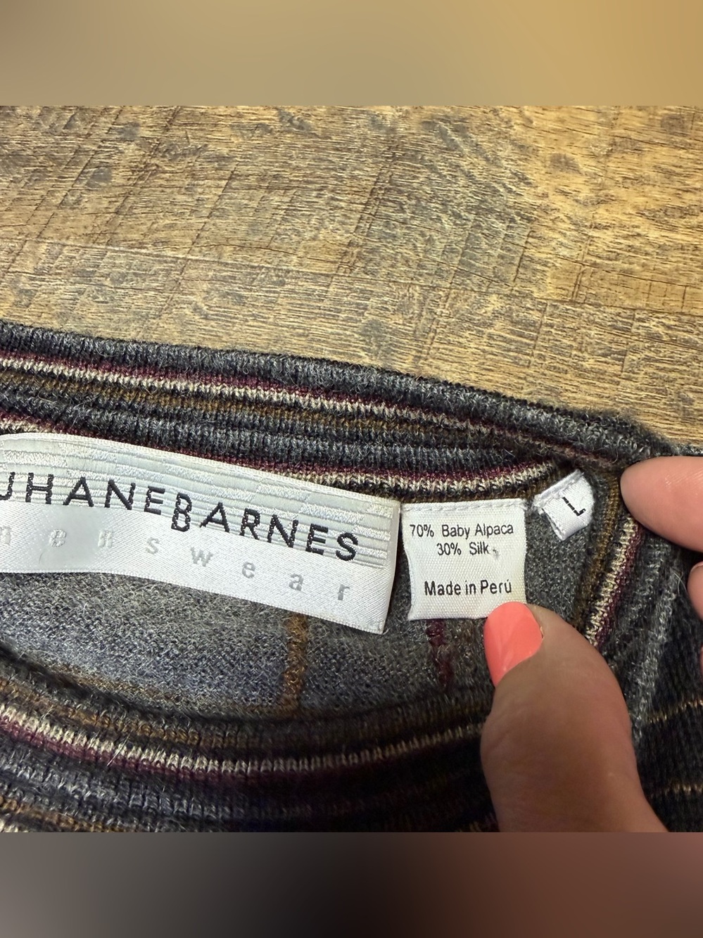 Jhane Barnes Silk Alpaca Blend Sweater Mens Large Multicolor Grandpa Vintage - Picture 2 of 8